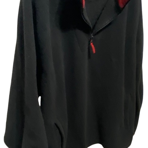 Basic Editions Men's Fleece Pullover Jacket Half Zip L Navy Blue Red Outerwear - Picture 3 of 8